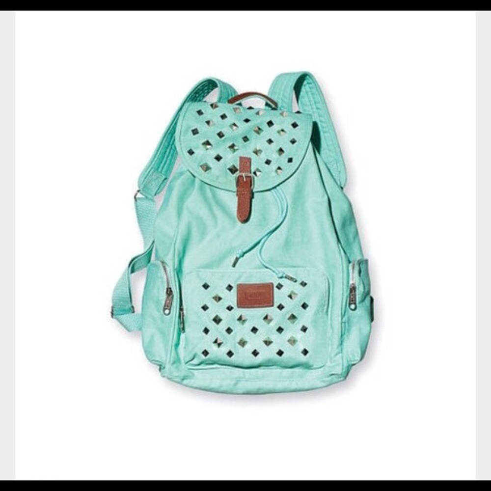 Victoria’s Secret Pink studded mint backpack